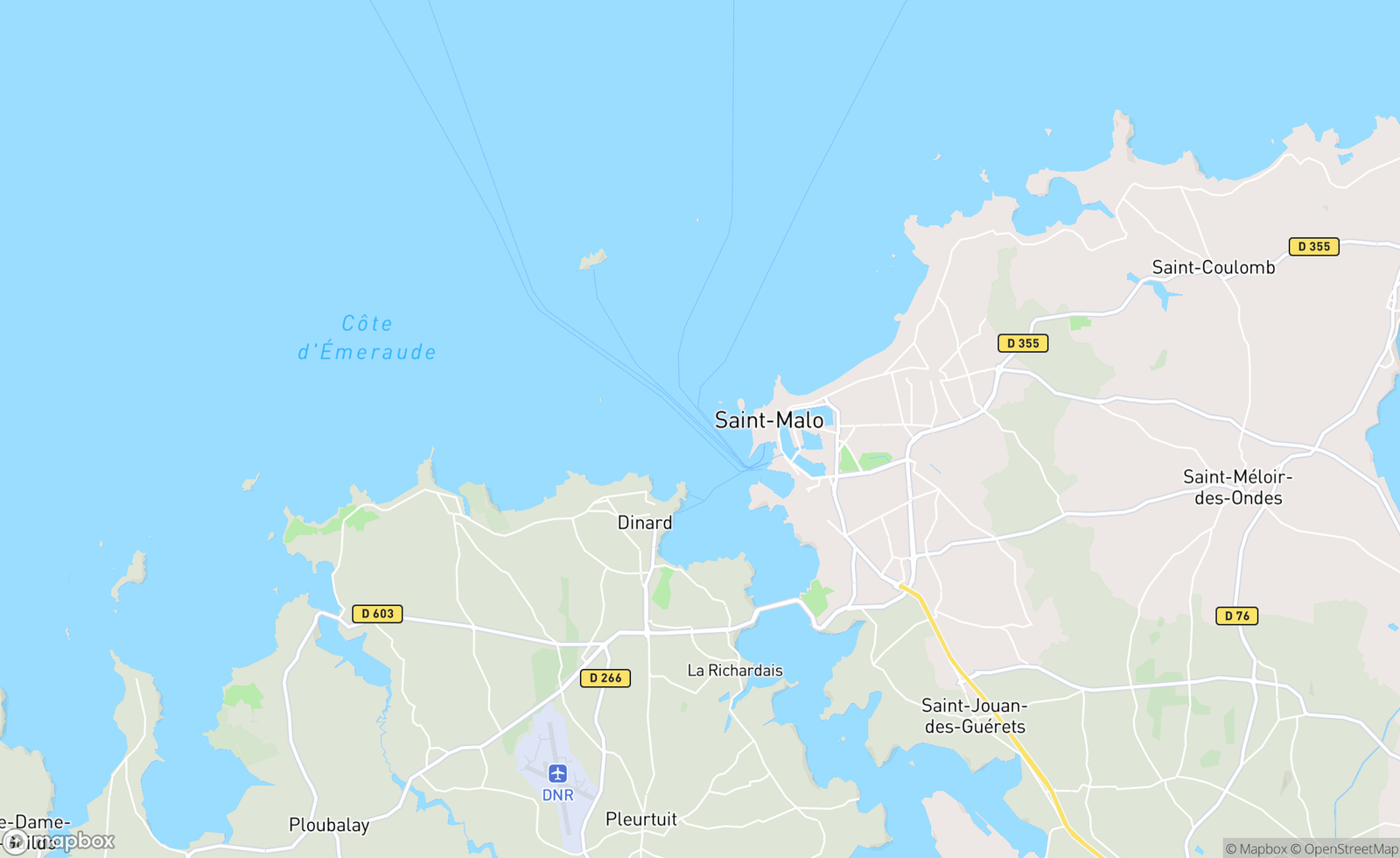 Map of Saint Malo, Brittany, FRA