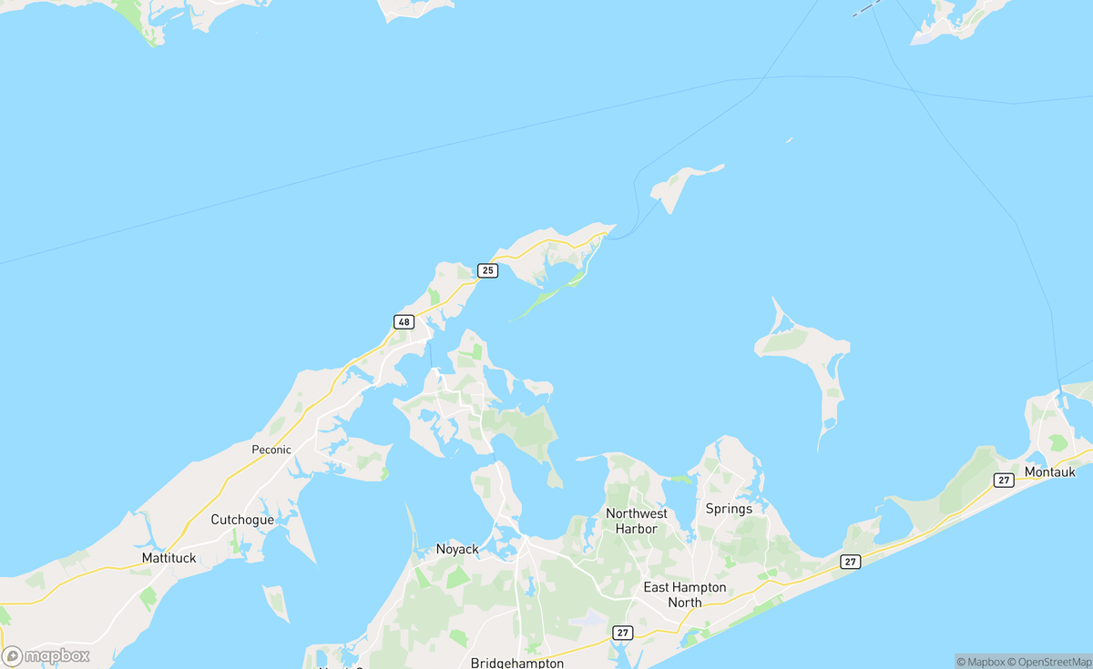 Map of Shelter Island, NY, USA