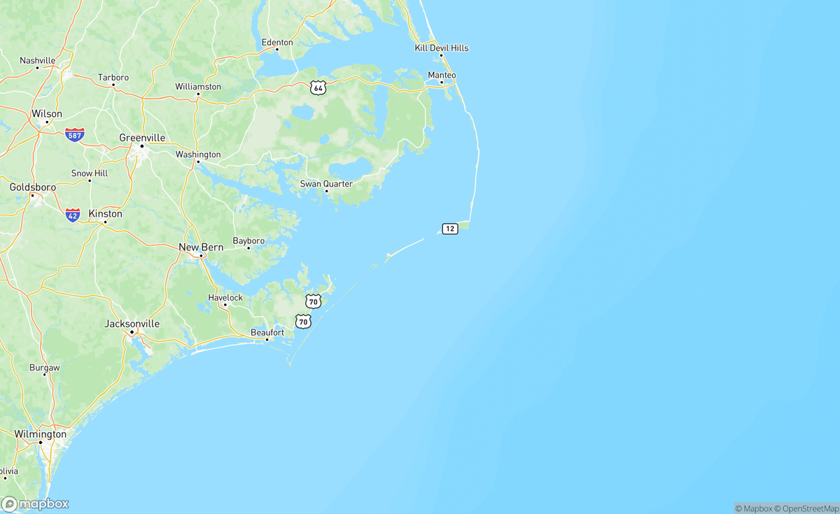 Map of Outer Banks, NC, USA
