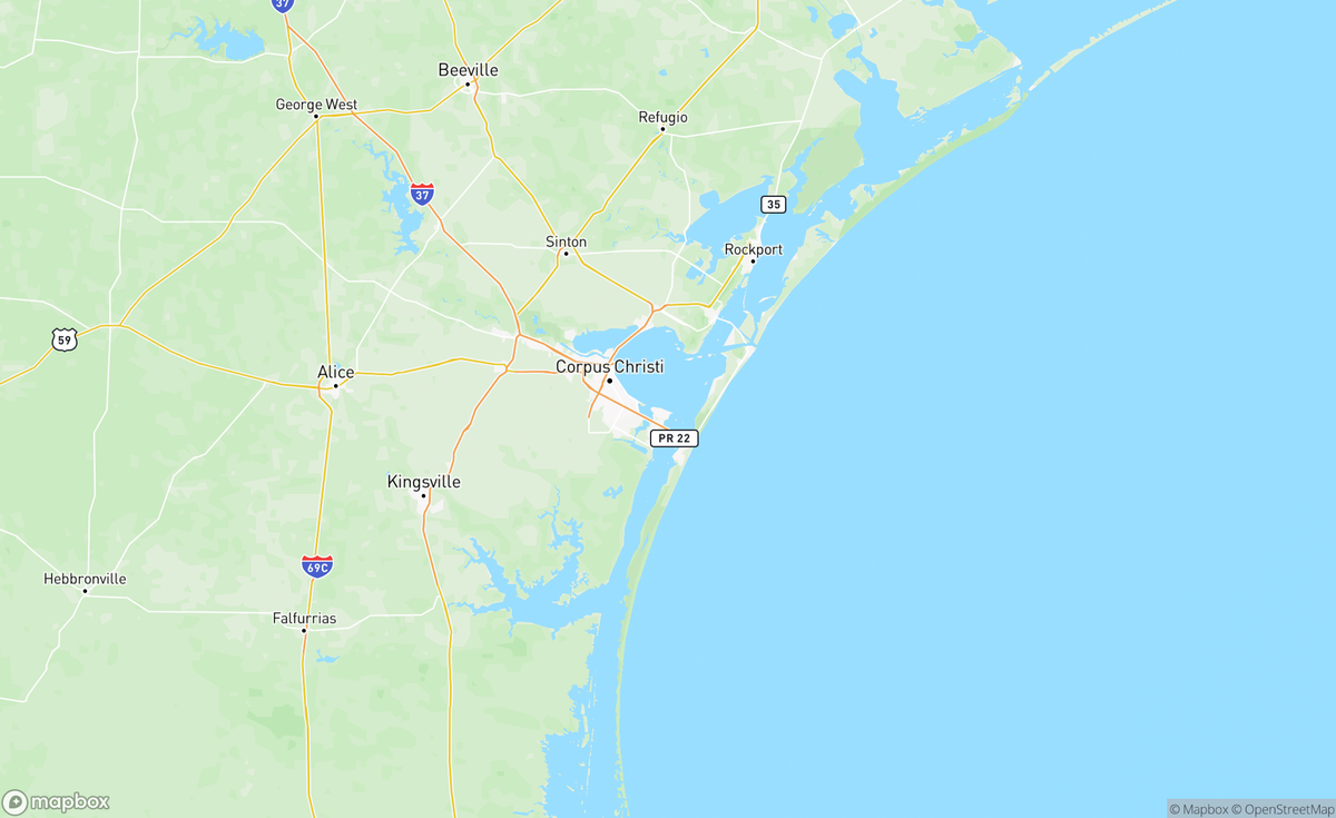 Map of Corpus Christi, TX, USA