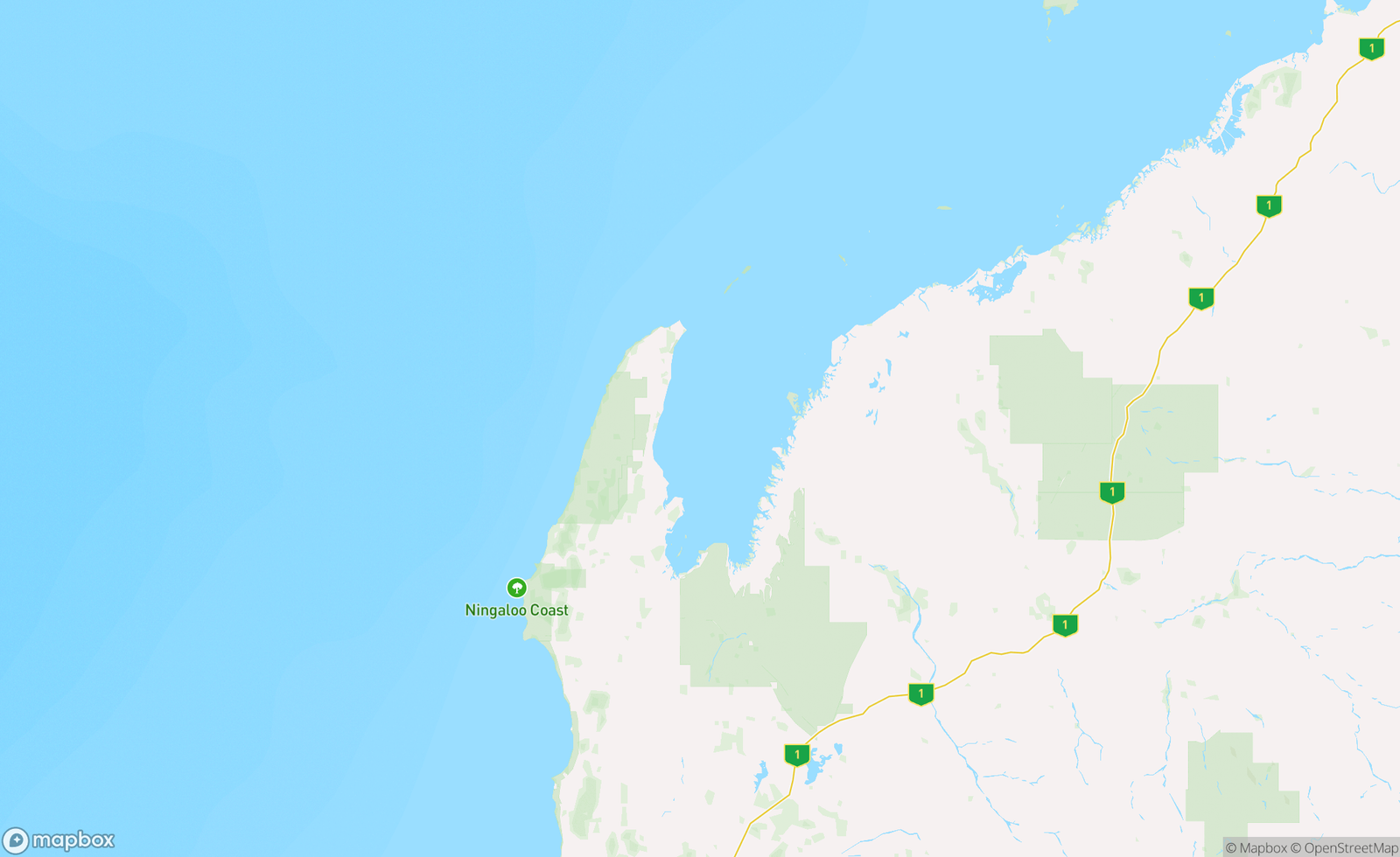 Map of Exmouth, WA, AUS