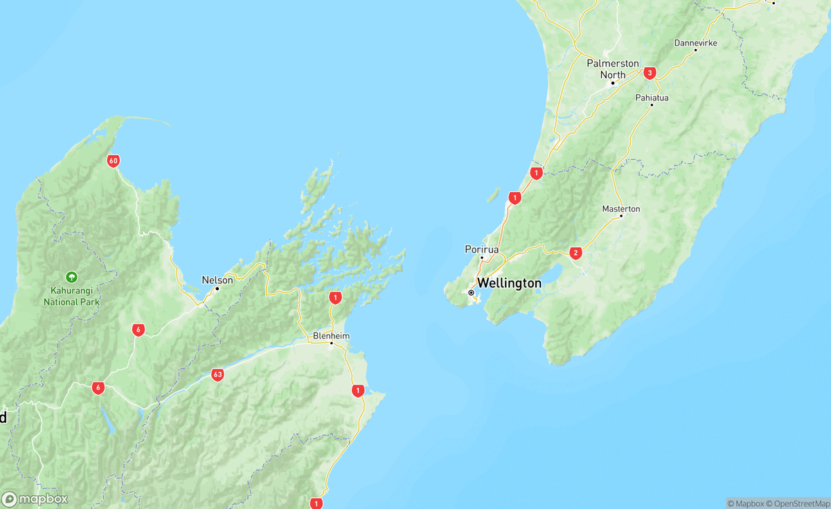 Map of Cook Strait, NZ