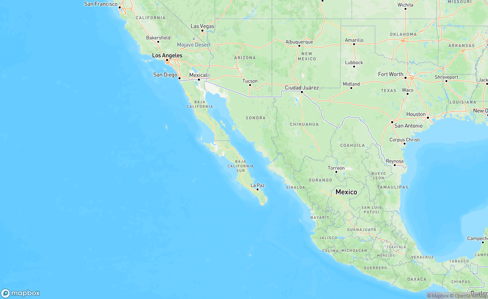 Map of Gulf of California, MX