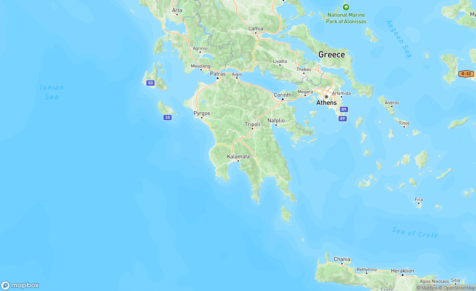 Map of Tripoli, Greece