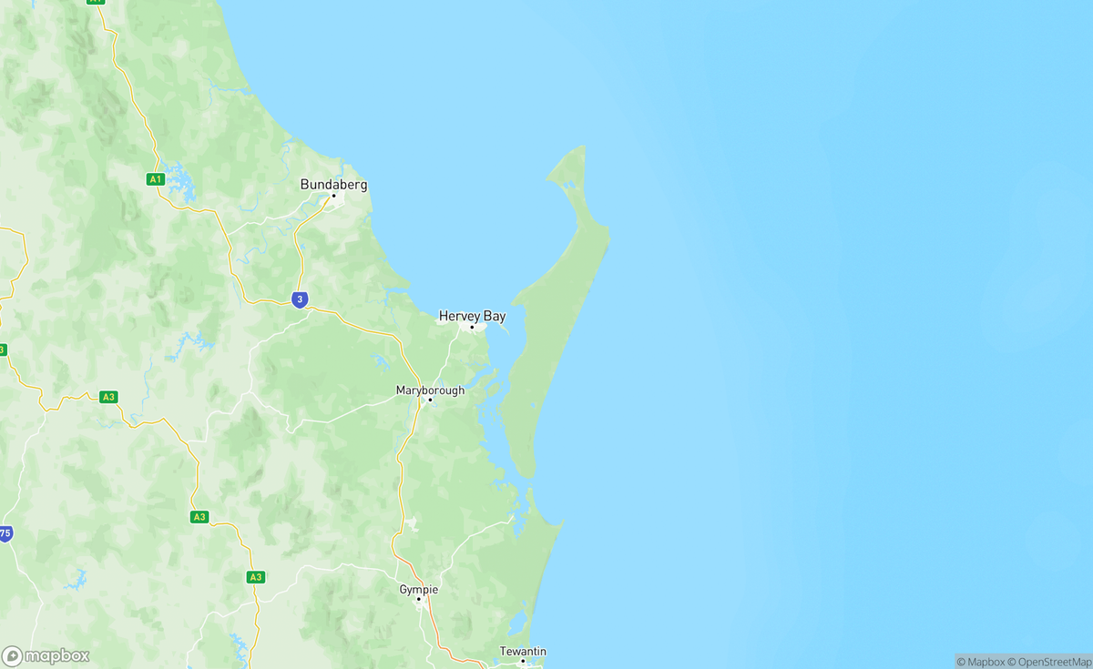 Map of K'gari, QLD, AUS