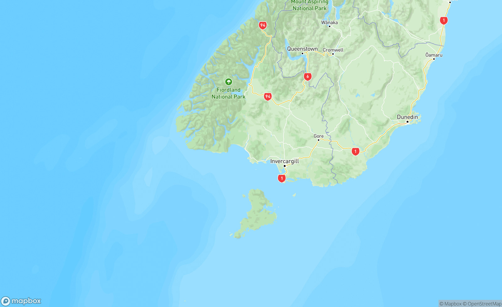 Map of Invercargill, Stirling Point, Southland, New Zealand / Aotearoa, NZL