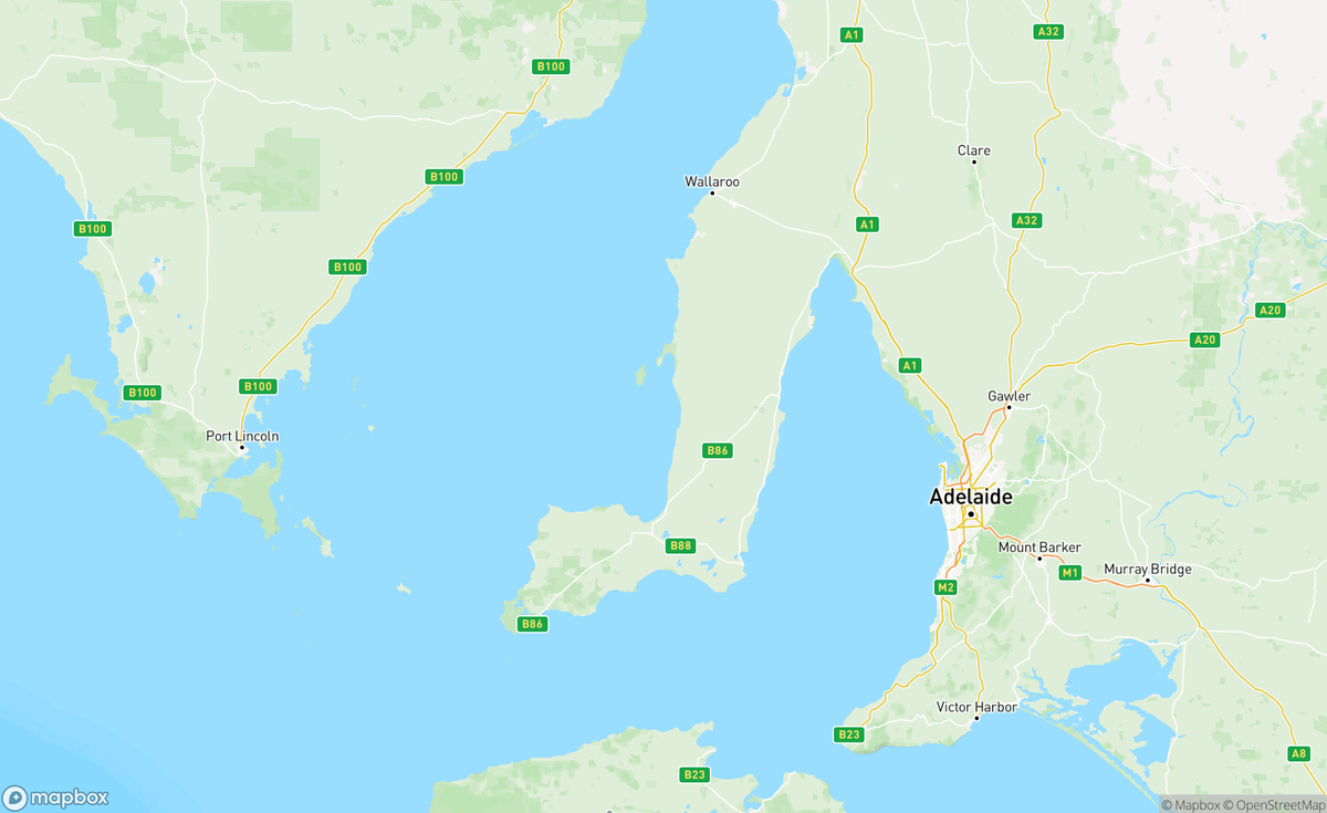 Map of Yorke Peninsula, SA, AUS