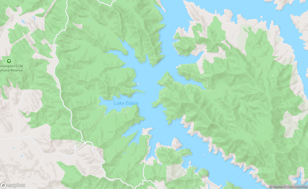 Map of Lake Eildon, VIC, AUS