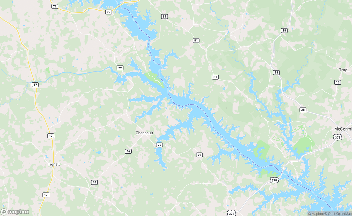 Map of Savannah River, GA, USA