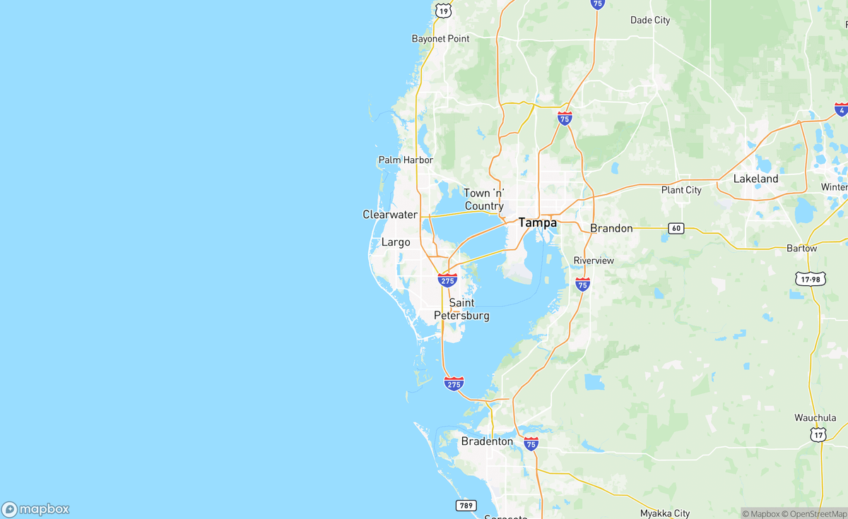 Map of Tampa Bay 2, FL, USA