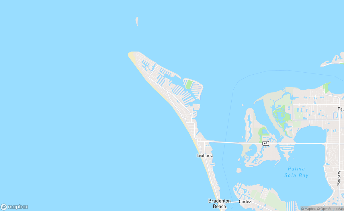 Map of Holmes Beach, Anna Maria Island, FL, USA