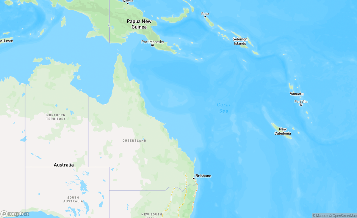 Map of Queensland, AUS