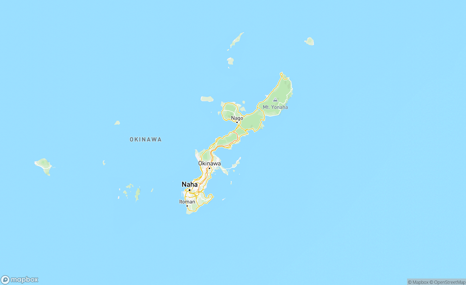 Map of Okinawa, Okinawa Prefecture, 日本, JPN