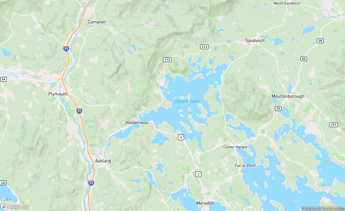 Map of Squam Lake, NH, USA
