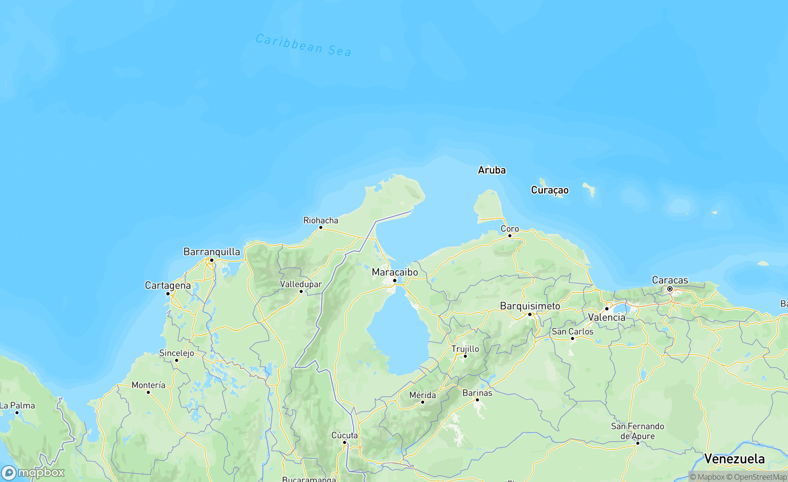 Map of Zulia, Venezuela, VEN