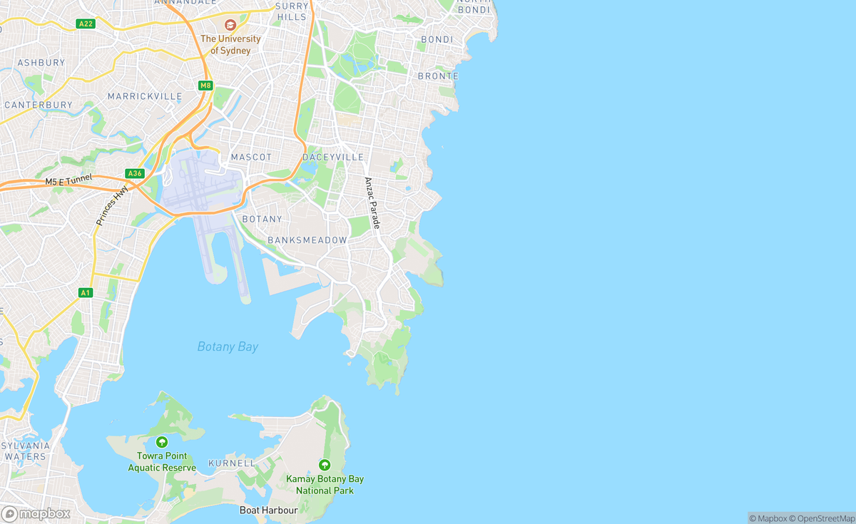 Map of Coogee, NSW, AUS