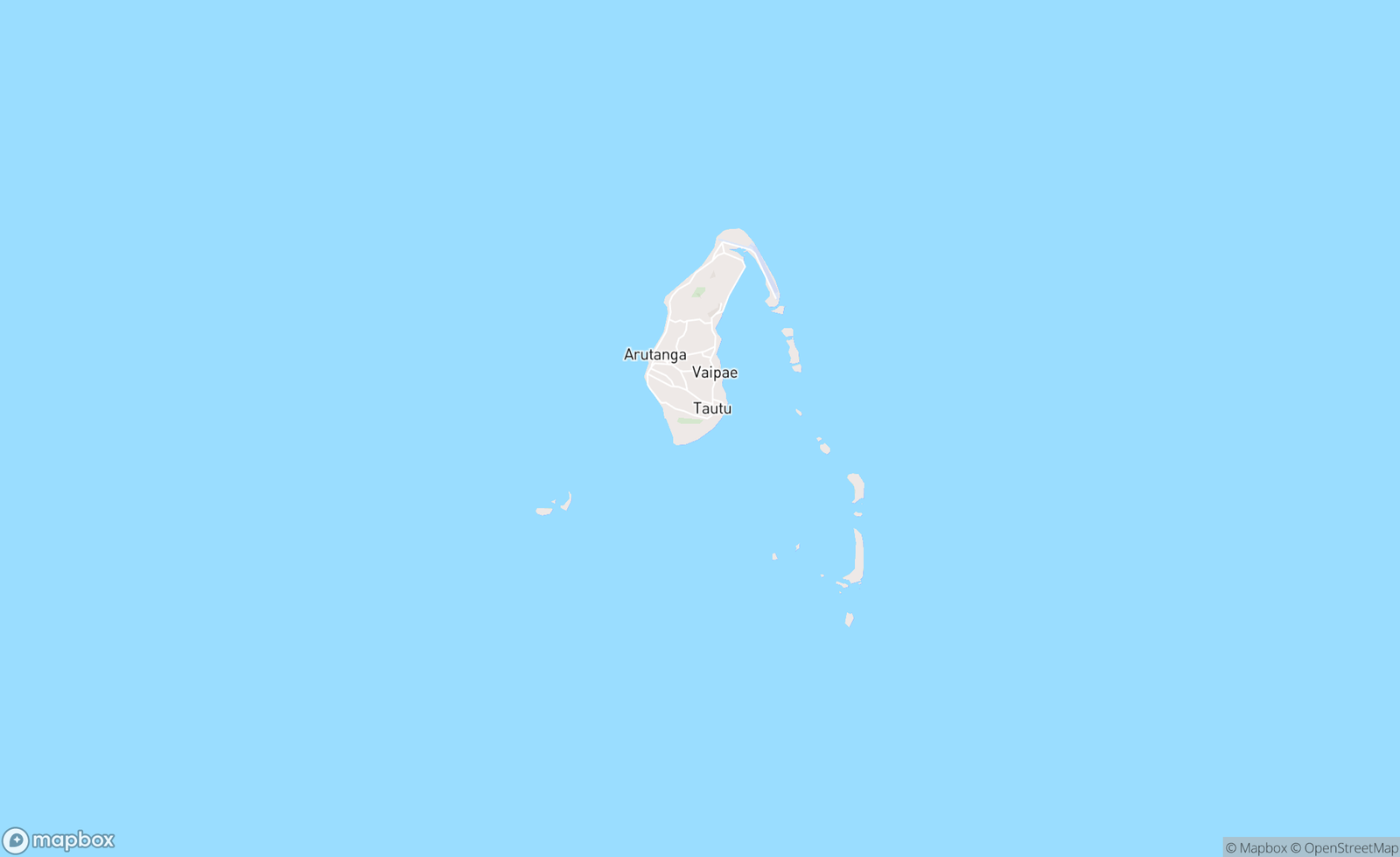 Map of Aitutaki, Cook Islands, COK