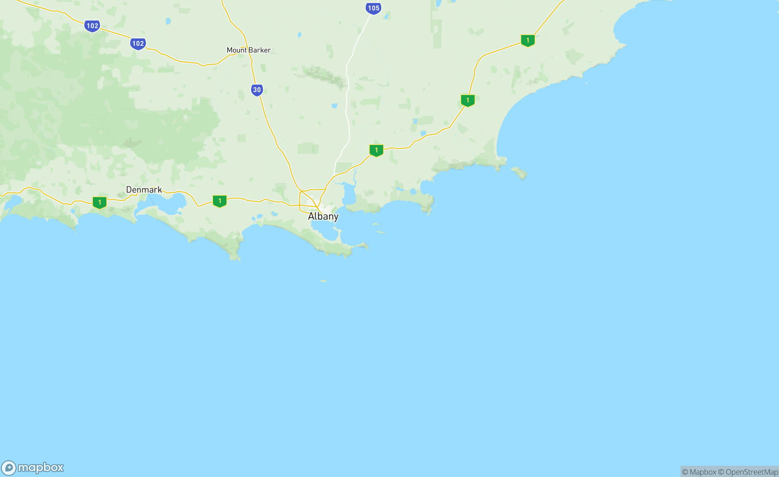 Map of Albany, WA, AUS
