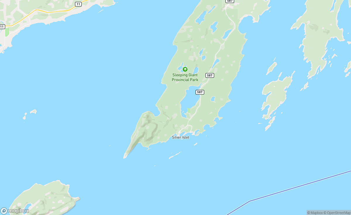 Map of Sleeping Giant National Park and Marie Louise Lake, ON, CAN