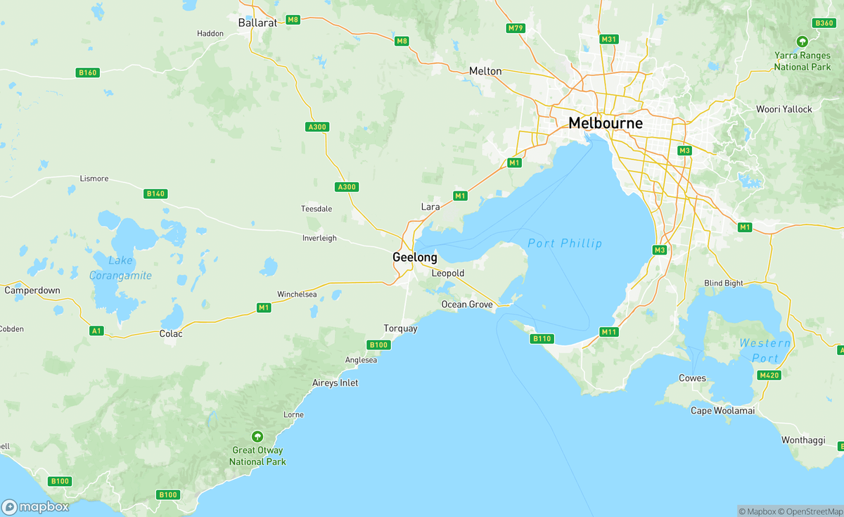 Map of Geelong, VIC, AUS