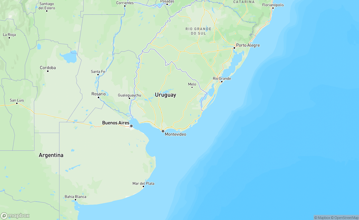Map of Buenos Aires, AR to Lagoa dos Patos, UR