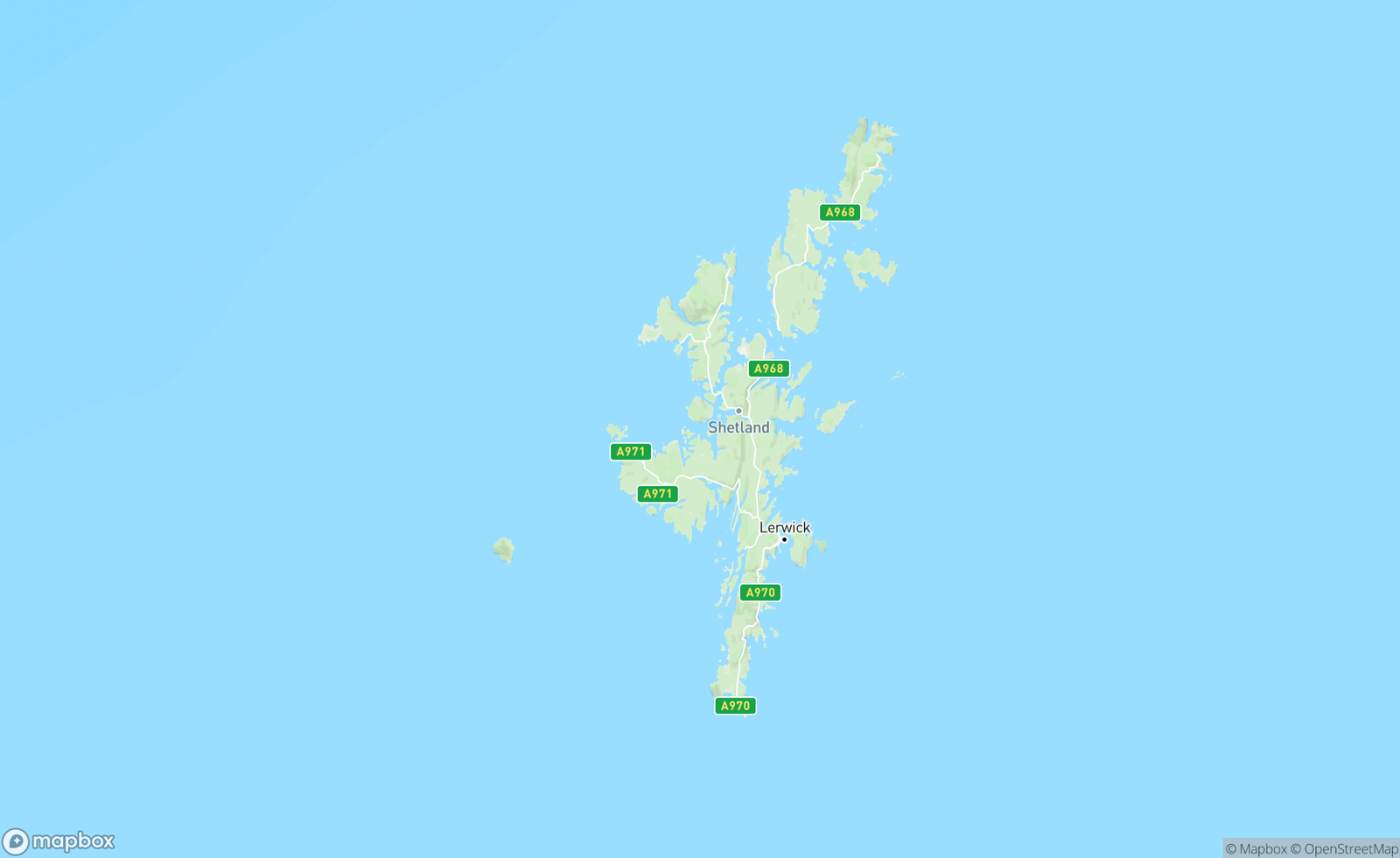Map of Shetland Islands, Scotland, GBR