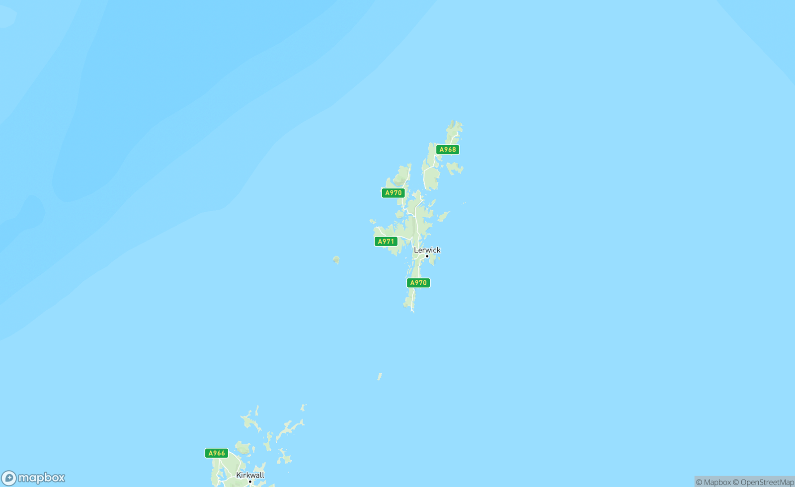 Map of Shetland Islands, Scotland, GBR