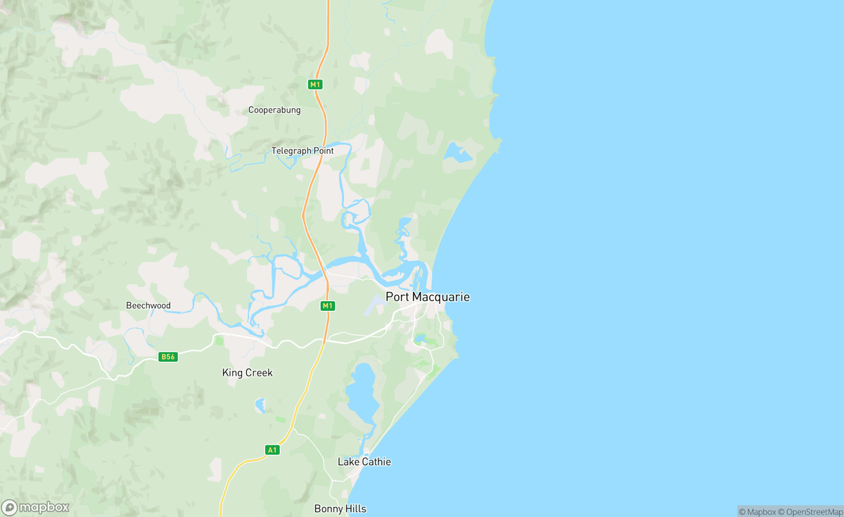 Map of Port Macquarie, NSW, AUS