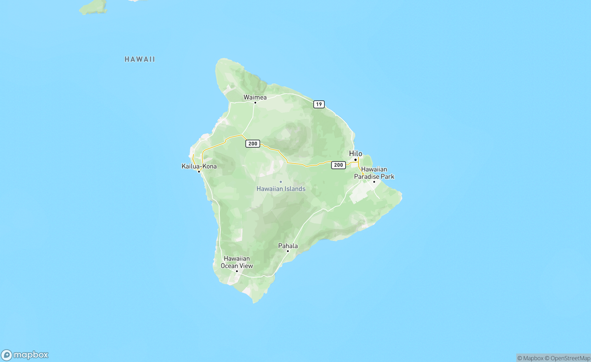 Map of Kona, Big Island, HI, USA