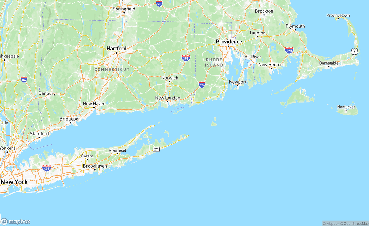 Map of Long Island / Montauk, NY, USA