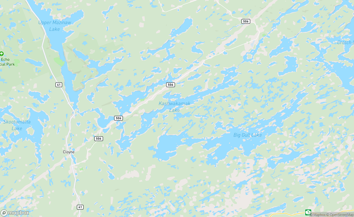 Map of Kashwakamak Lake, ON, CAN
