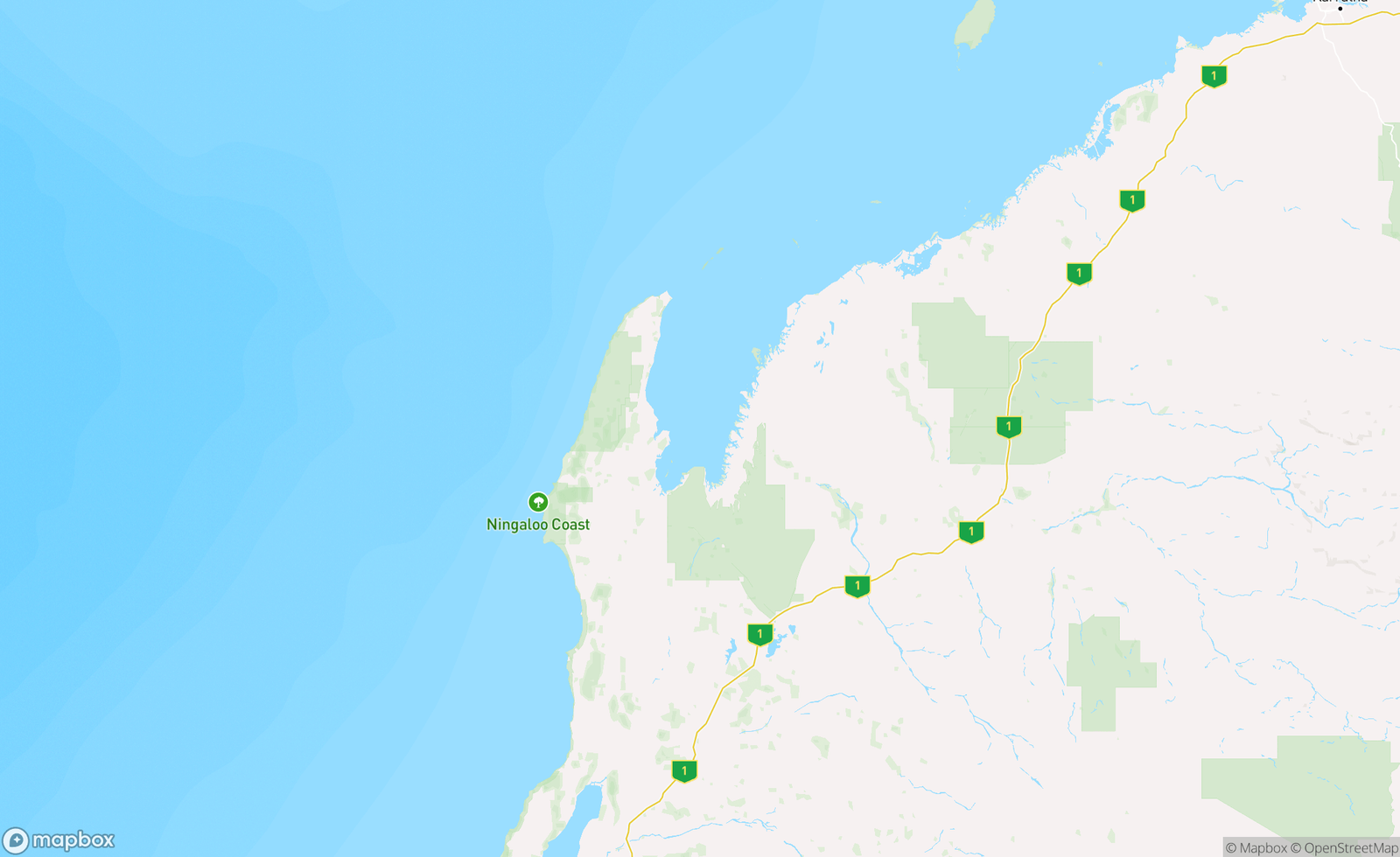 Map of Exmouth, WA, AUS