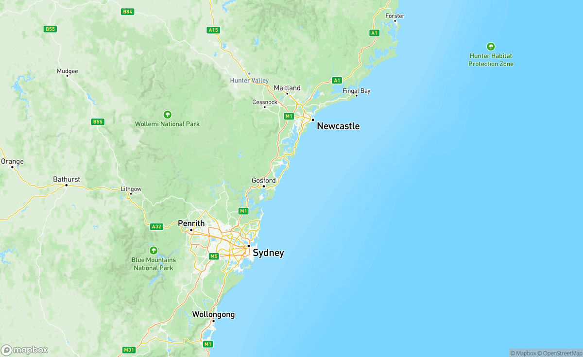 Map of Nelson Bay, Sydney, Cronulla, NSW, AUS