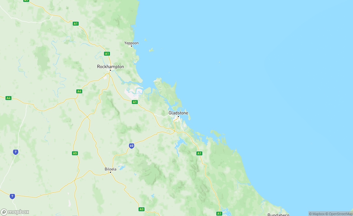 Map of Curtis Island, QLD, AUS