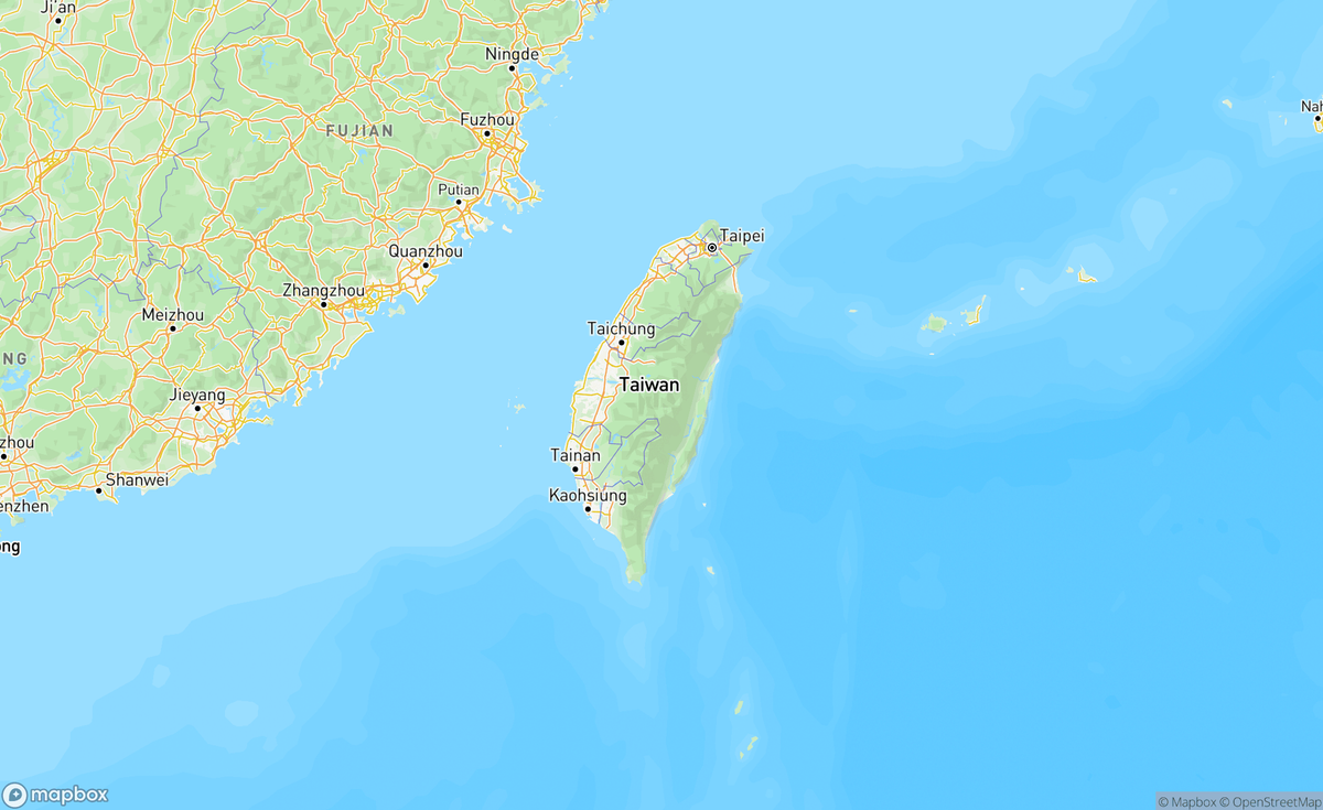 Map of Taiwan, TWN