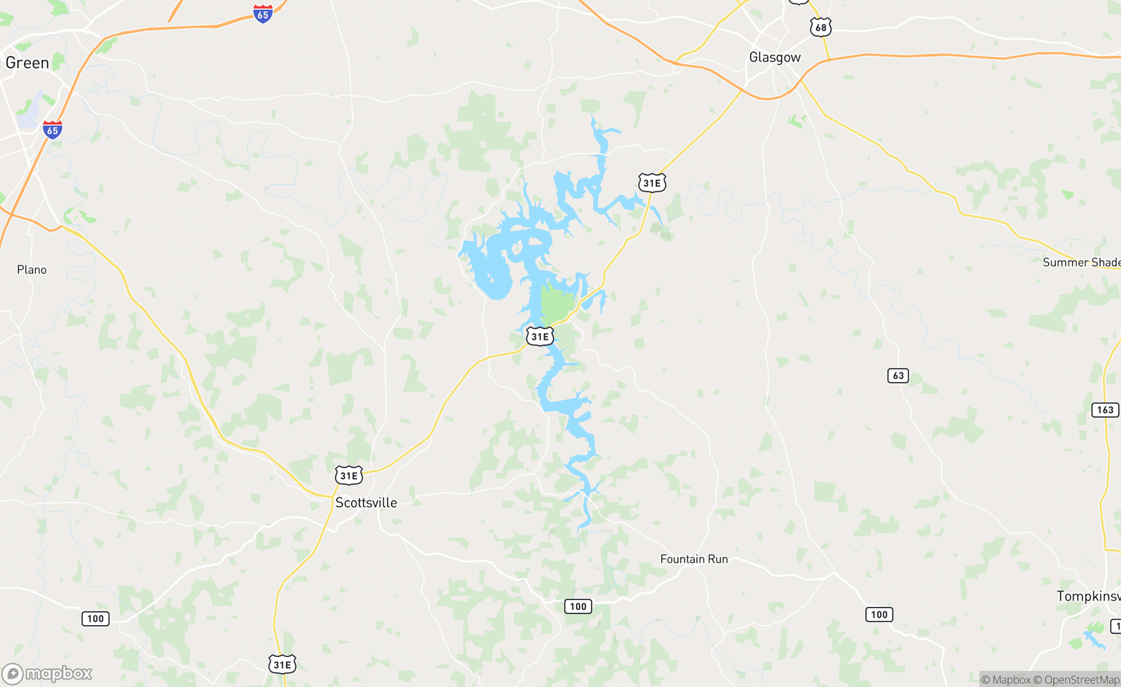 Map of Barren River Lake, KY, USA