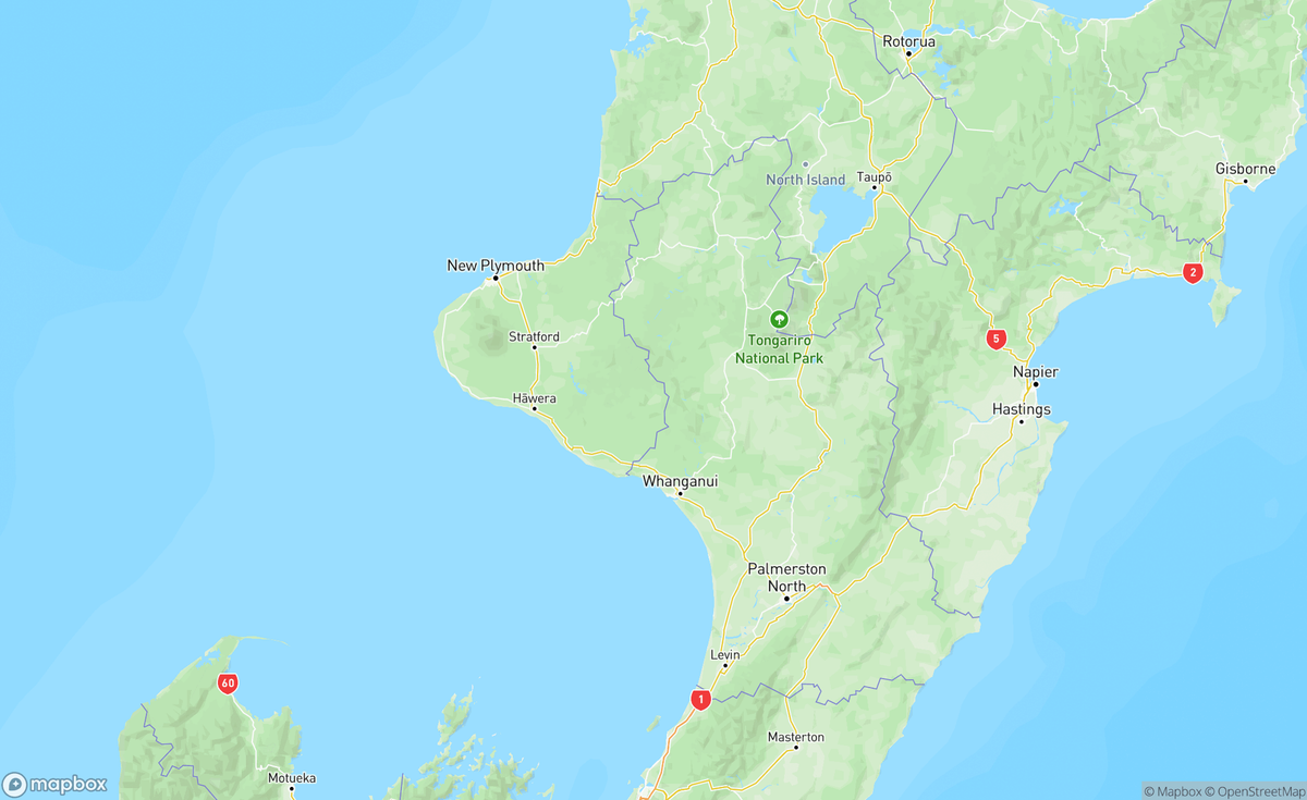 Map of New Plymouth, Taranaki, NZ