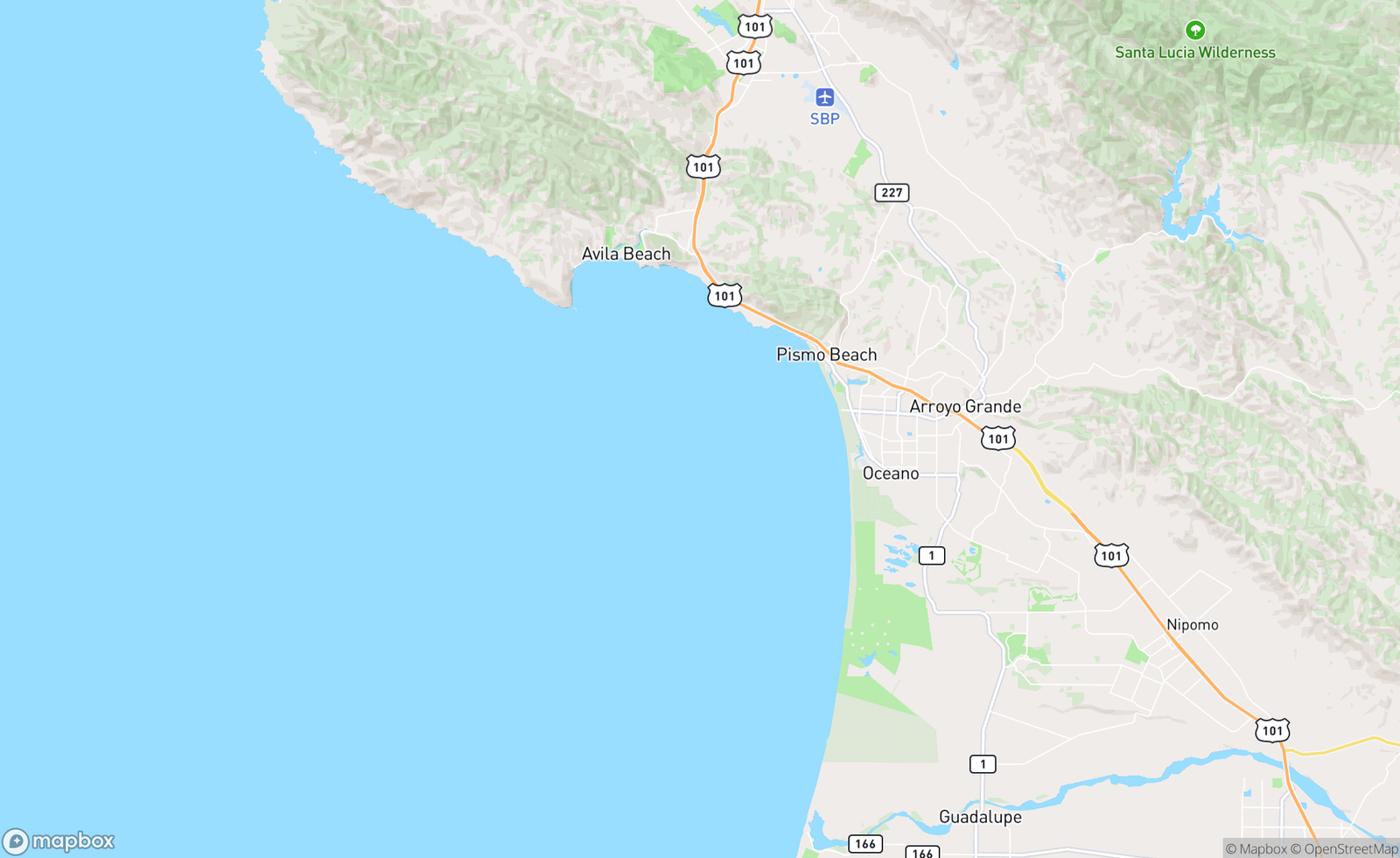 Map of Avila Beach, Pismo Beach, CA, USA
