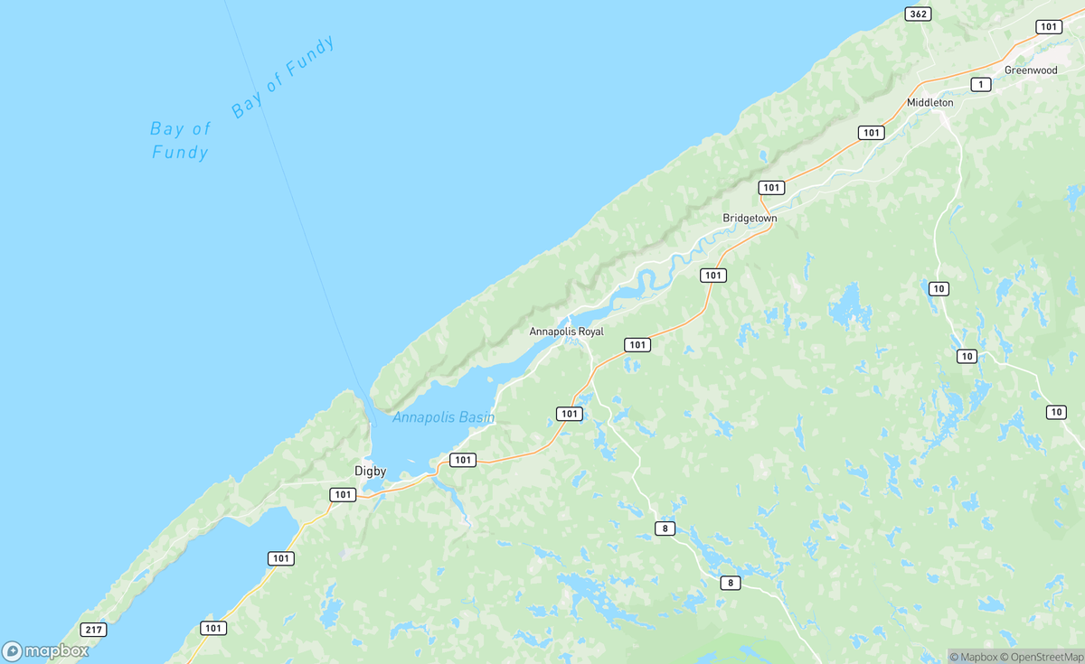 Map of Upper Clements, Bay of Fundy, NS, CAN