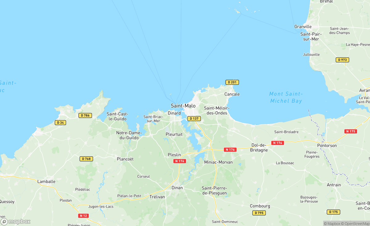 Map of Le Rance, Brittany, St Malo, FRA