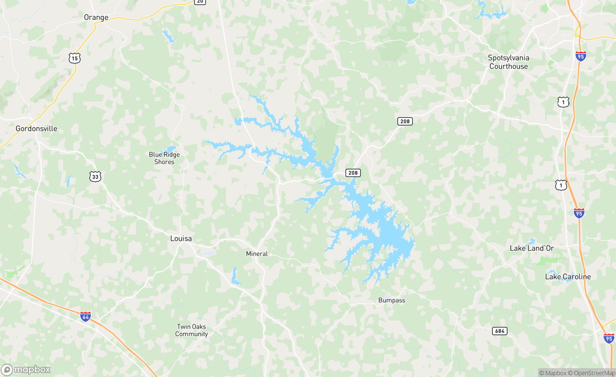 Map of Lake Anna, VA, USA
