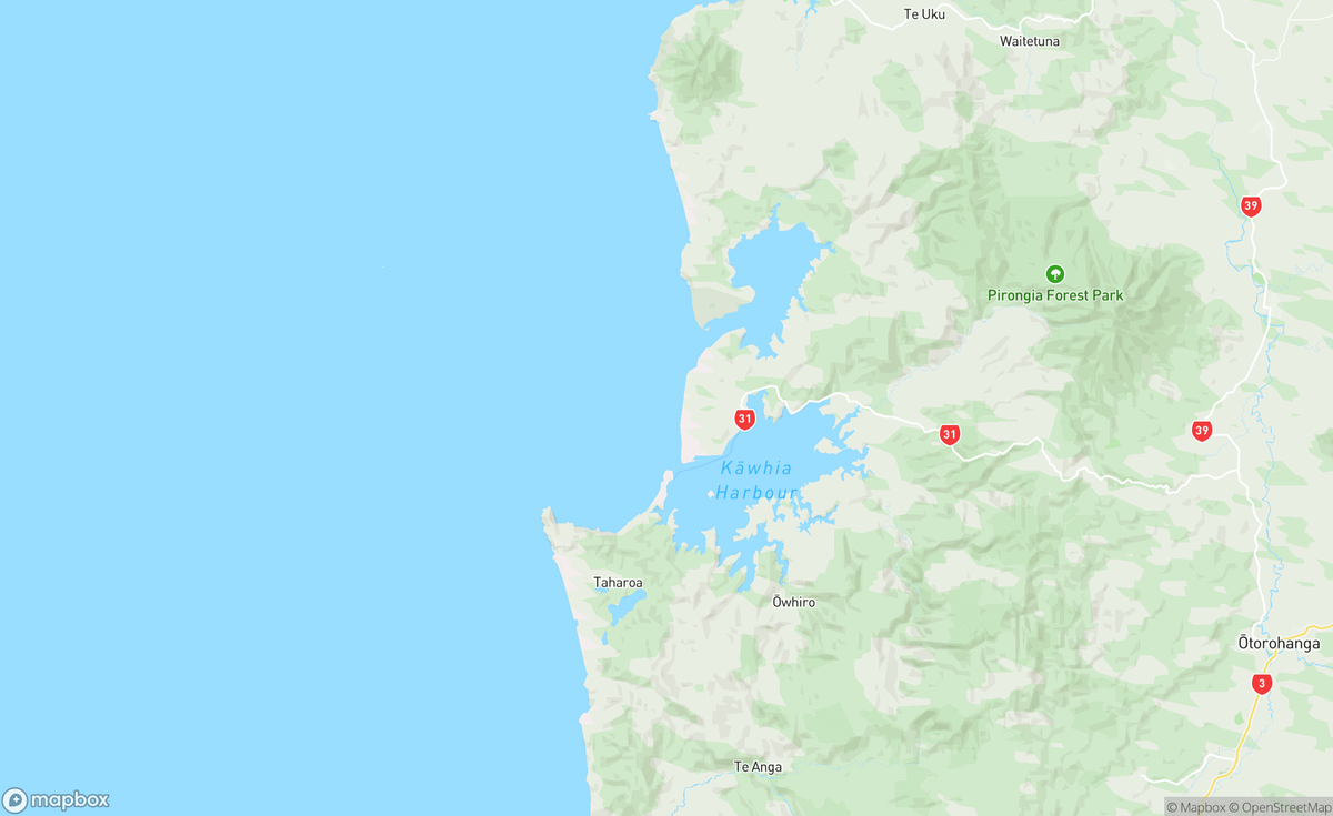 Map of Kawhia Harbour, NZ