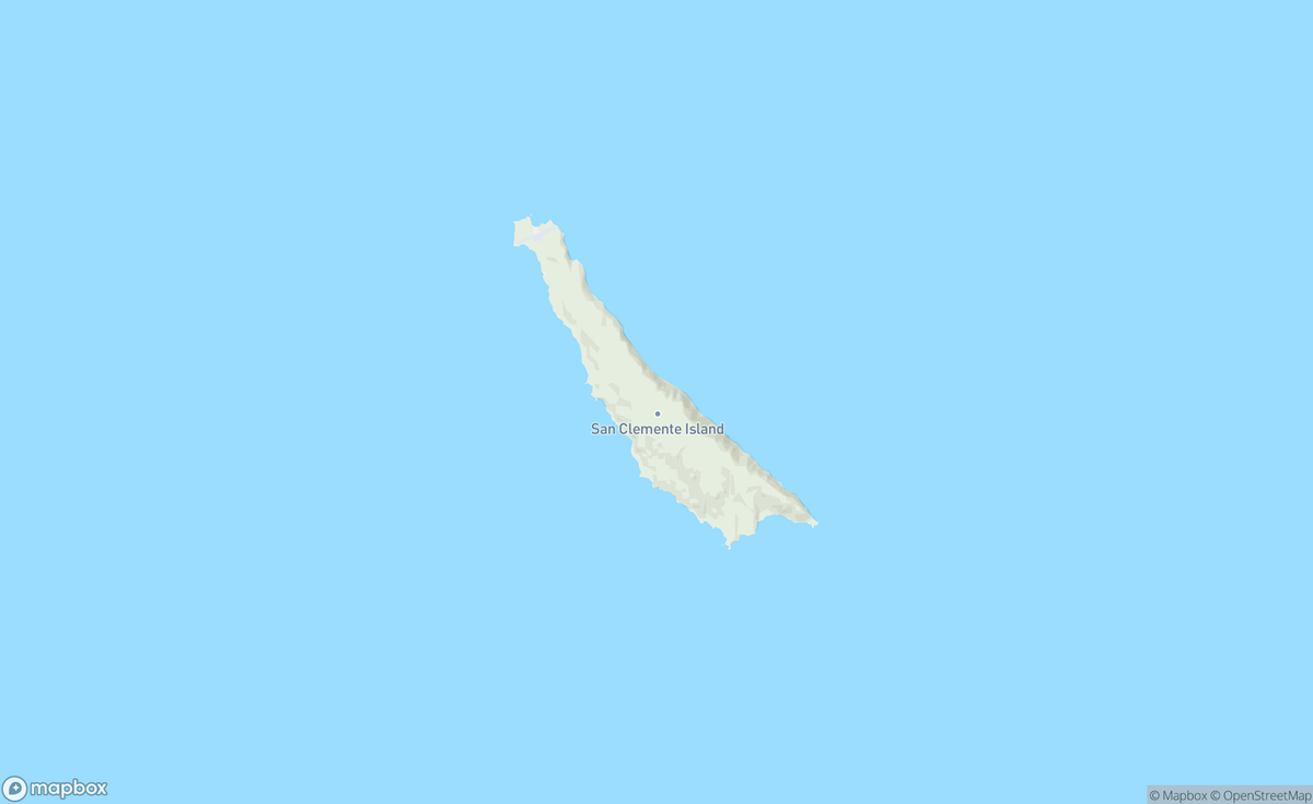 Map of San Clemente Island, CA, USA