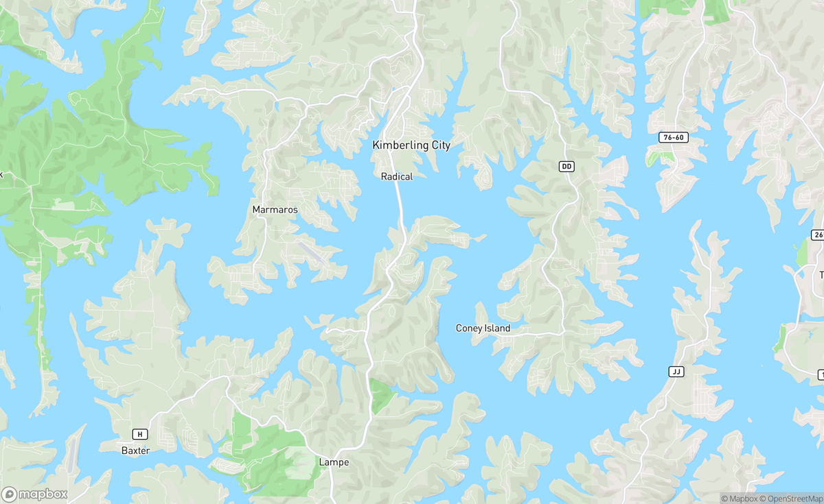 Map of Table Rock Lake, MO, USA