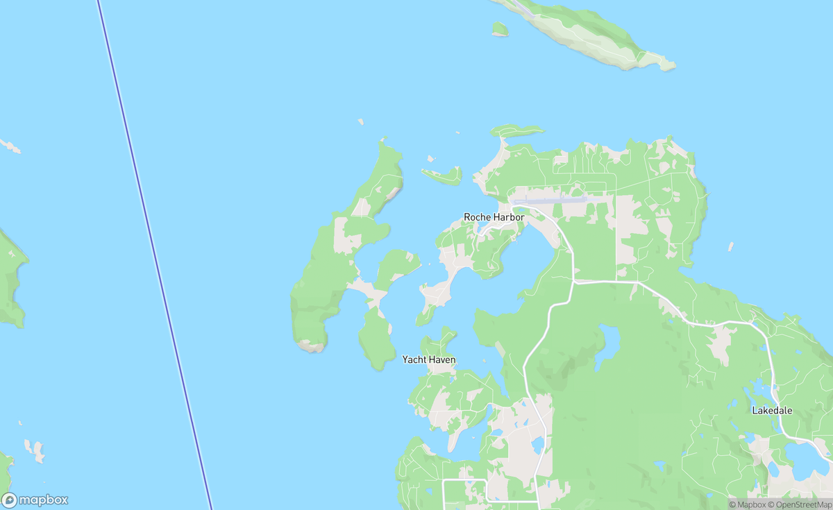 Map of Henry Island and San Juan Island, WA, USA