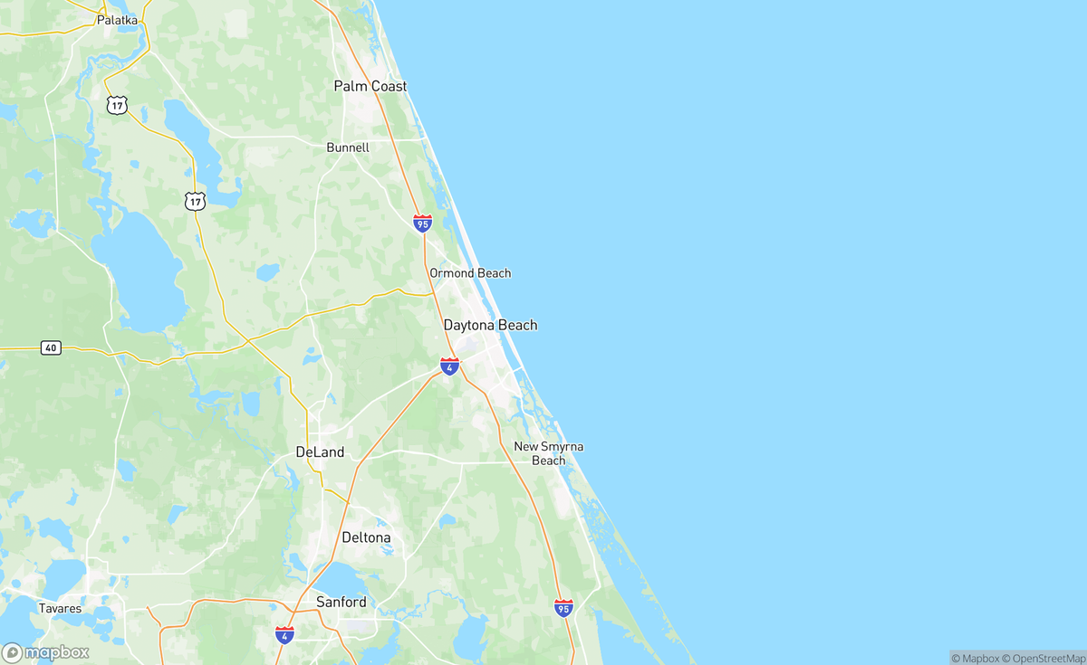 Map of Daytona Beach, FL, USA