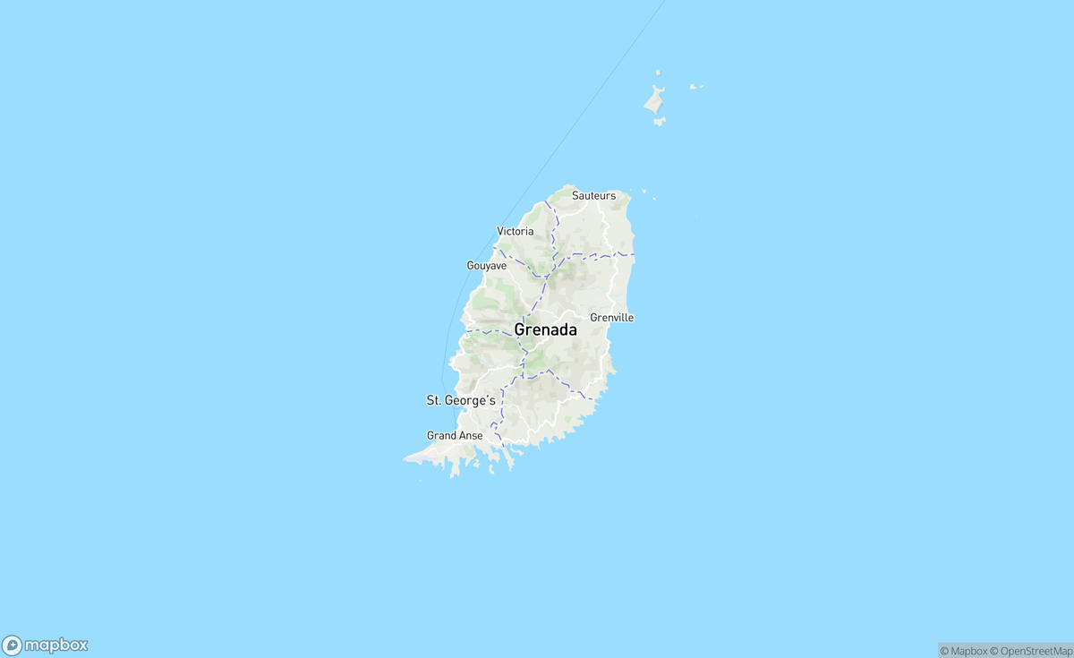 Map of Grenada, Caribbean, GRD