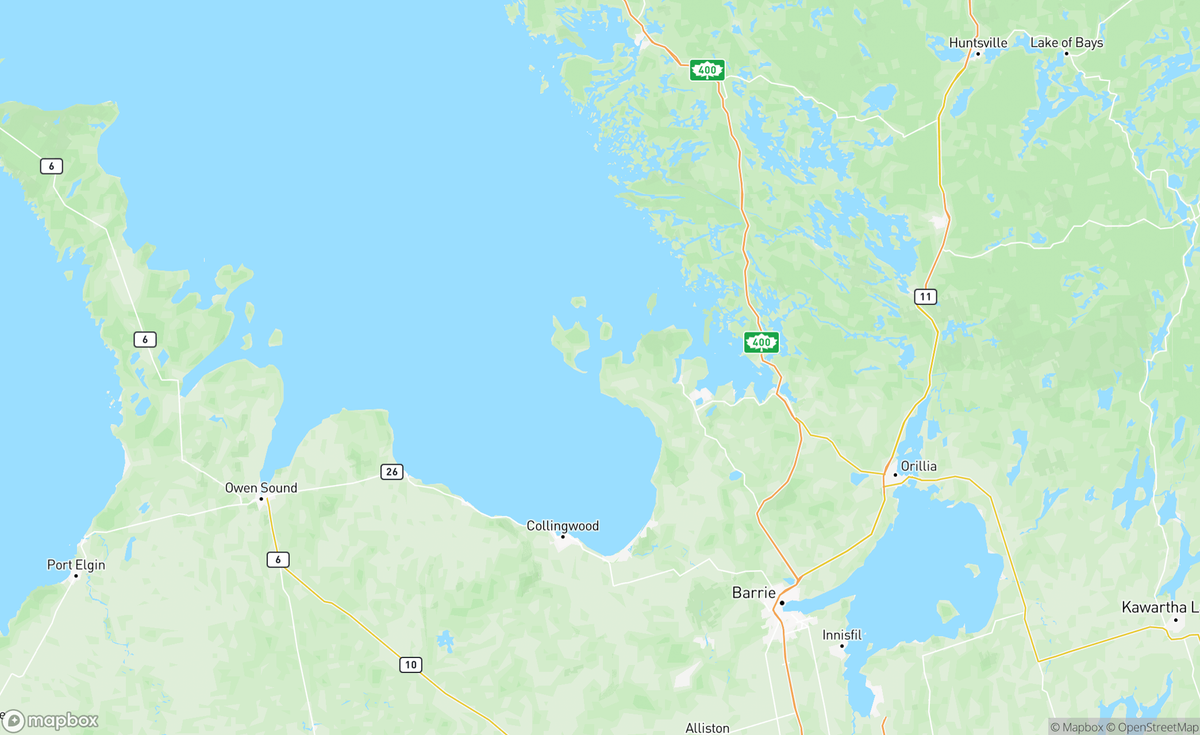 Map of Georgian Bay Islands, ON, CAN