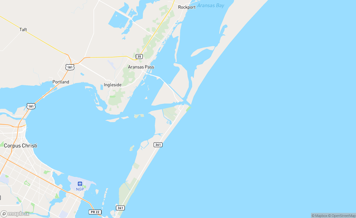 Map of Port Aransas, TX, USA