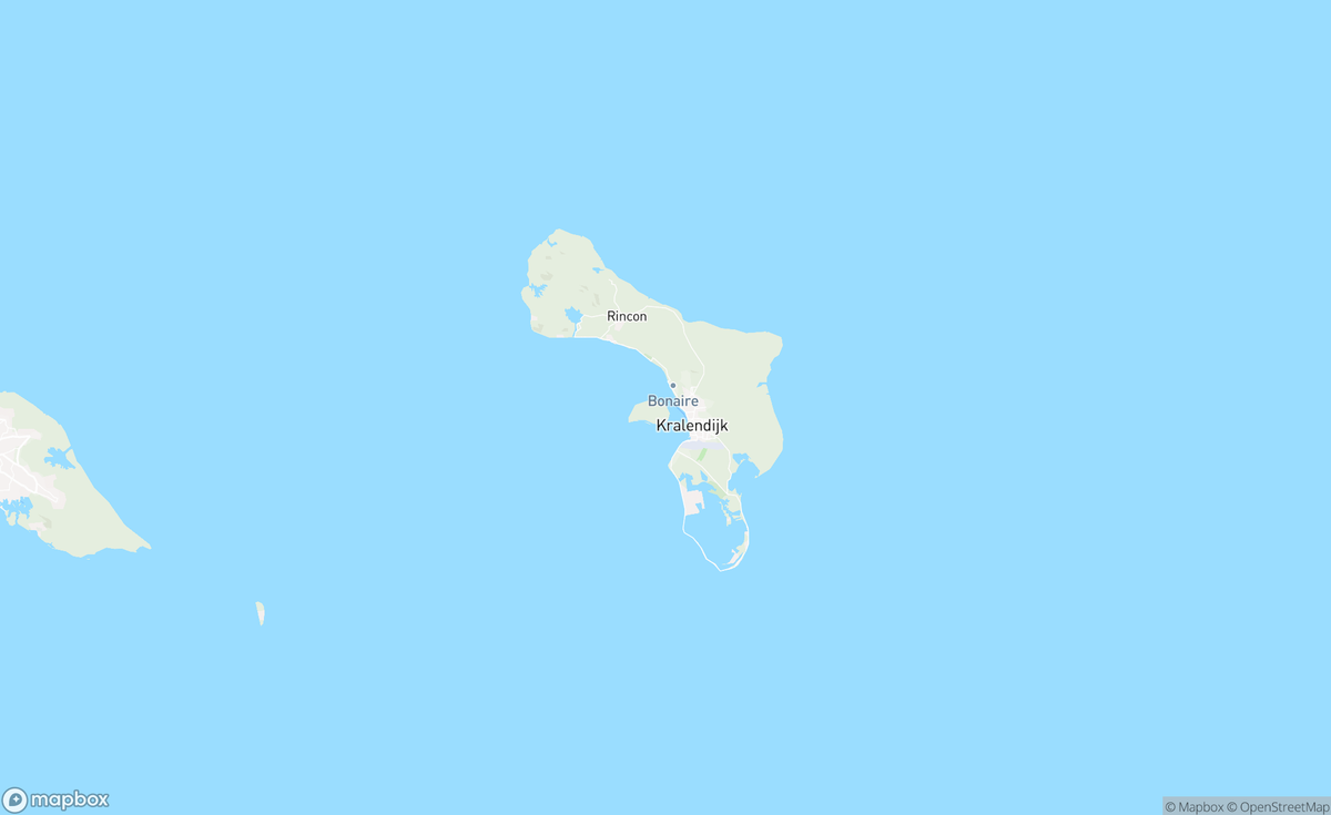 Map of Bonaire, Caribbean, BES